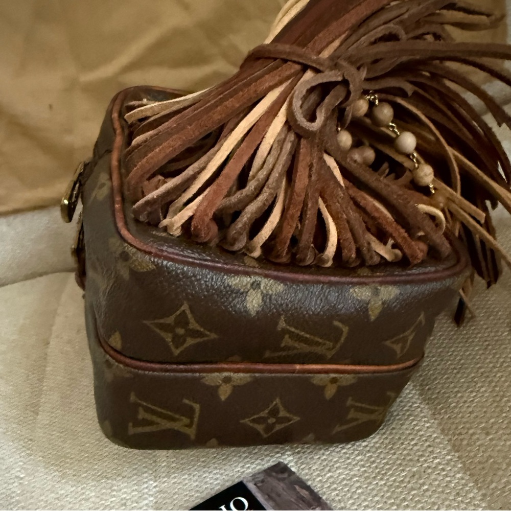 NEW Vintage Boho Bag Revamped Louis Vuitton sidekick crossbody bag with fringe - Picture 12 of 14